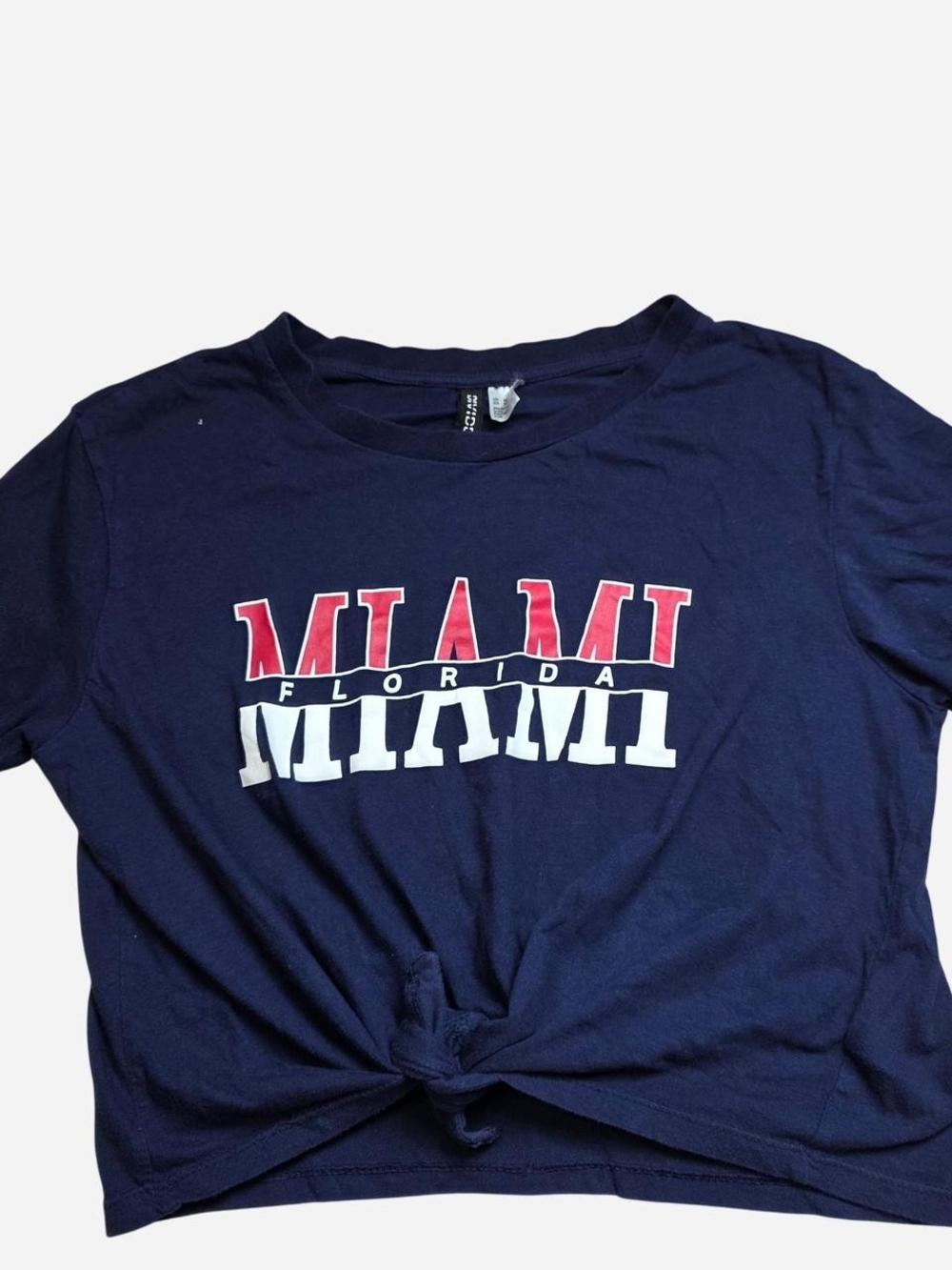 Divided Navy Miami Florida Graphic Tee with Red & White Logo